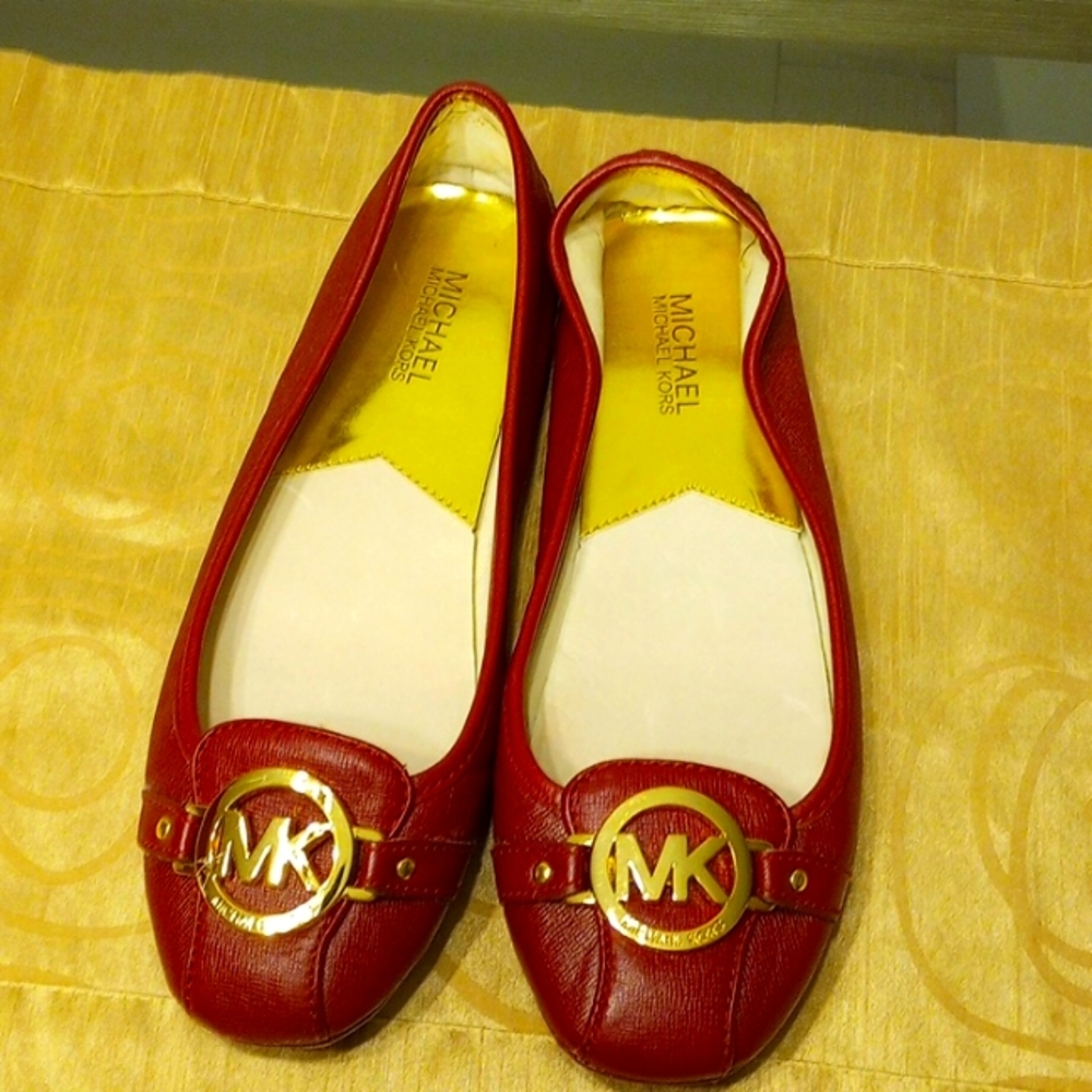 Michael kors red 8 and 1/2 women's loafers